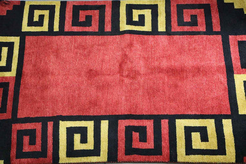 204 x 140 cm Persian Qashqai Tribal Wool Rug Hand-Knotted Red Colour - Rugoutlet