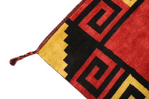 204 x 140 cm Persian Qashqai Tribal Wool Rug Hand-Knotted Red Colour - Rugoutlet