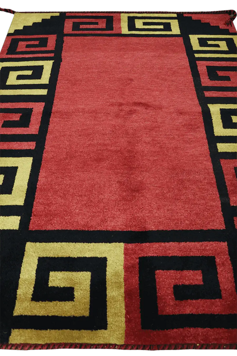 204 x 140 cm Persian Qashqai Tribal Wool Rug Hand-Knotted Red Colour - Rugoutlet