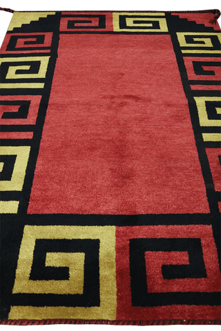 204 x 140 cm Persian Qashqai Tribal Wool Rug Hand-Knotted Red Colour - Rugoutlet