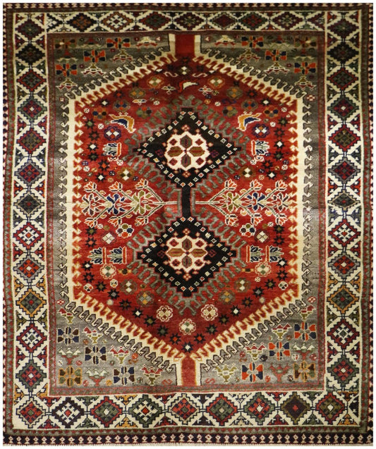 Persian Qashqai Tribal Wool Rug 233 x 140 cm (7.64 x 4.59 ft)