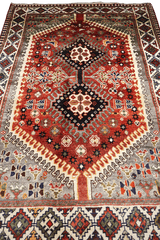 Persian Qashqai Tribal Wool Rug 233 x 140 cm (7.64 x 4.59 ft)