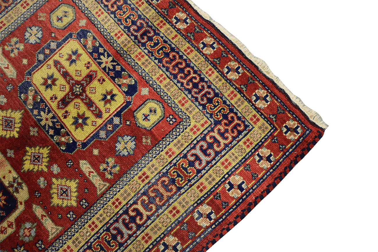 205 x 145 cm Indo Kazak Tribal Wool Rug Hand-Knotted Red Colour - Rugoutlet