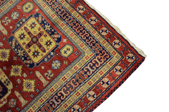 205 x 145 cm Indo Kazak Tribal Wool Rug Hand-Knotted Red Colour - Rugoutlet