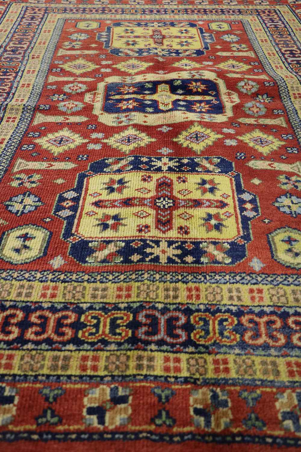 205 x 145 cm Indo Kazak Tribal Wool Rug Hand-Knotted Red Colour - Rugoutlet