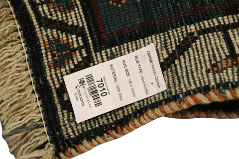185 x 150 cm Persian Qashqai Tribal Wool Rug Hand-Knotted Beige Colour - Rugoutlet