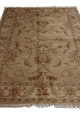 177 x 143 cm (5.81 x 4.69 ft) Ziegler Tribal Wool Rugs Hand Knotted Brown Colour - Rugoutlet