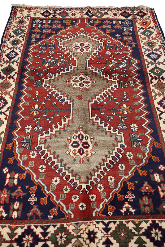 Persian Qashqai Tribal Wool Rug 219 x 124 cm (7.19 x 4.07 ft)