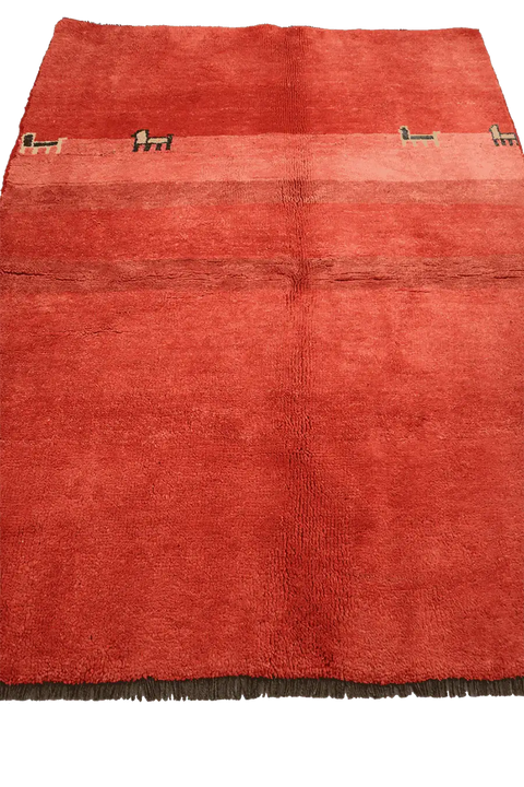 170 x 130 cm Persian Gabbeh Tribal Wool Rugs Hand Knotted Red Colour - Rugoutlet