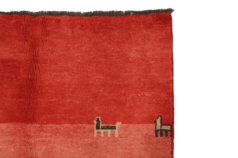 170 x 130 cm Persian Gabbeh Tribal Wool Rugs Hand Knotted Red Colour - Rugoutlet