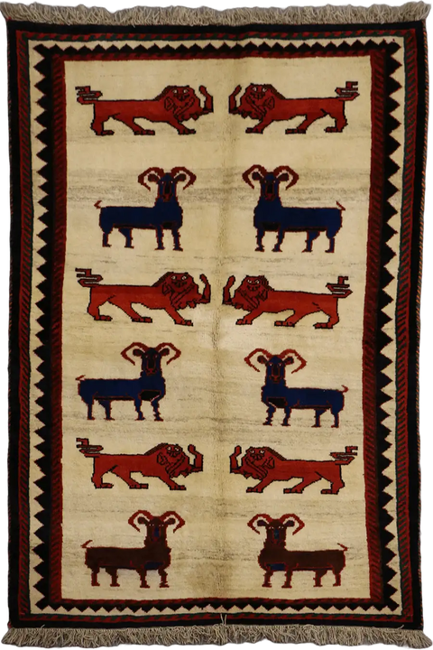 A Persian Gabbeh Tribal Wool Rug