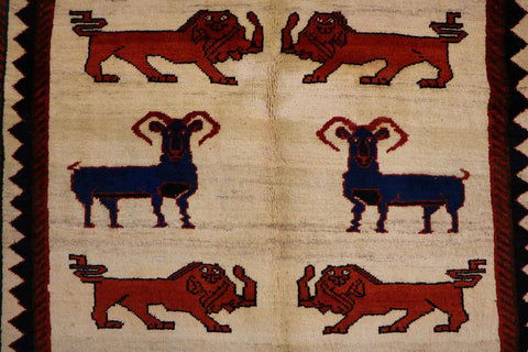 A Persian Gabbeh Tribal Wool Rug
