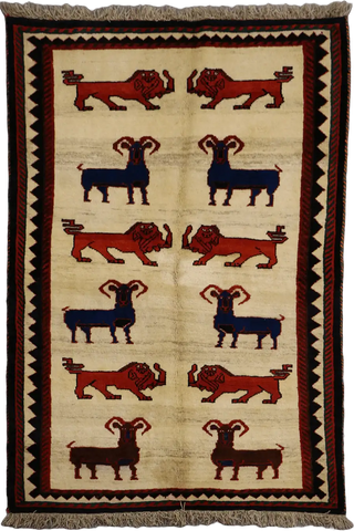 A Persian Gabbeh Tribal Wool Rug