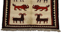 Persian Gabbeh Tribal Wool Rug 218 x 145 cm (7.15 x 4.76 ft)