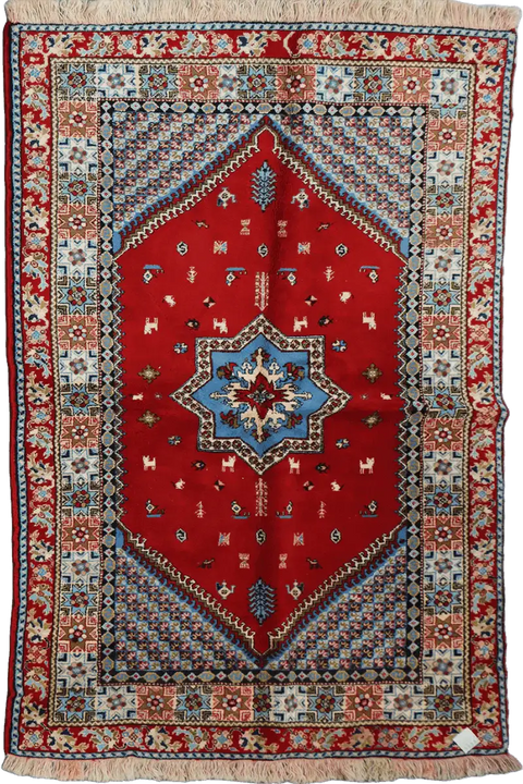 Indo Kazak Tribal Wool Rug 205 x 145 cm (6.73 x 4.76 ft) – Design 2