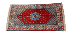 205 x 145 cm Moroccan Berber Tribal Wool Rug Hand-Knotted Red Colour - Rugoutlet