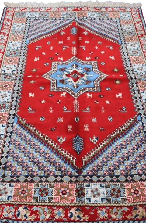 Indo Kazak Tribal Wool Rug 205 x 145 cm (6.73 x 4.76 ft) – Design 2