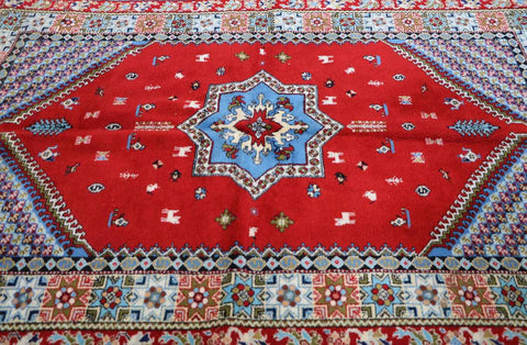Indo Kazak Tribal Wool Rug 205 x 145 cm (6.73 x 4.76 ft) – Design 2