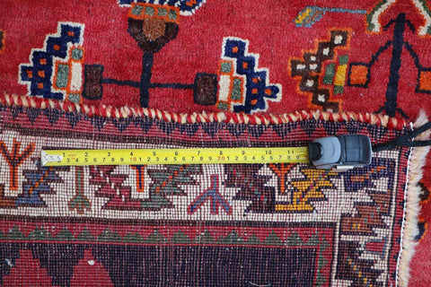 127 x 200 cm Persian Qashqai Tribal Wool Rugs Handcrafted Blue Red - Rugoutlet
