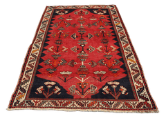 127 x 200 cm Persian Qashqai Tribal Wool Rugs Handcrafted Blue Red - Rugoutlet