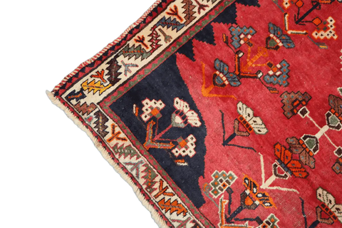 127 x 200 cm Persian Qashqai Tribal Wool Rugs Handcrafted Blue Red - Rugoutlet