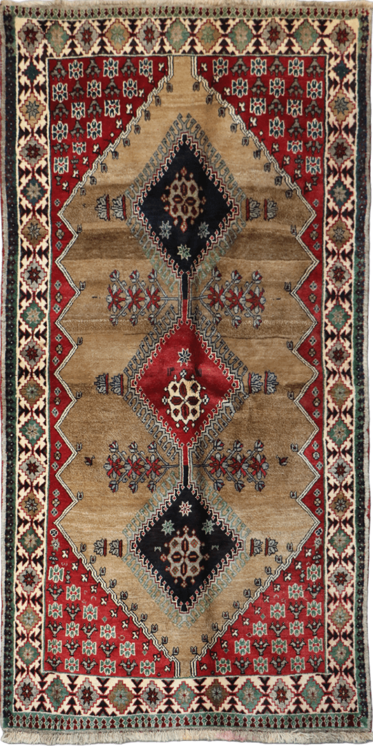 Persian Qashqai Tribal Wool Rug 225 x 125 cm (7.38 x 4.10 ft)