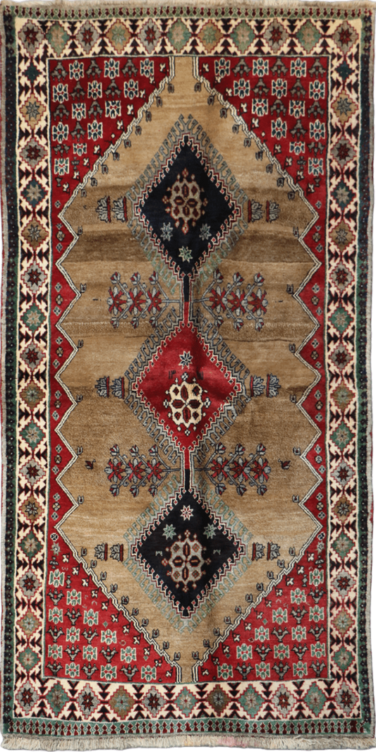 Persian Qashqai Tribal Wool Rug 225 x 125 cm (7.38 x 4.10 ft)