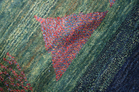 A rectangular Gabbeh Tribal Wool Rug
