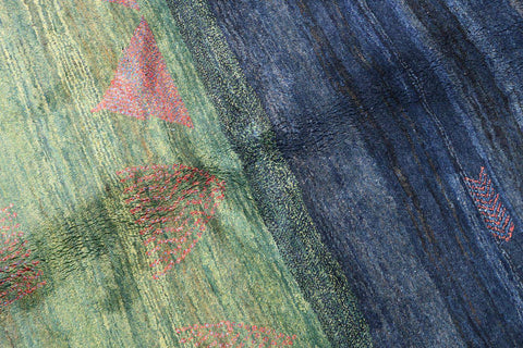A rectangular Gabbeh Tribal Wool Rug