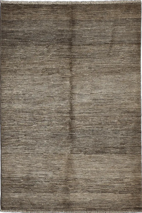 A rectangular Gabbeh Tribal Wool Rug with a mix of grey and cream hues, featuring a traditional hand-knotted design.