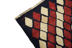 190 x 140 cm Gabbeh Tribal Wool Rug Hand-Knotted Red Beige - Rugoutlet