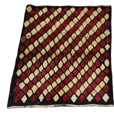 190 x 140 cm Gabbeh Tribal Wool Rug Hand-Knotted Red Beige - Rugoutlet