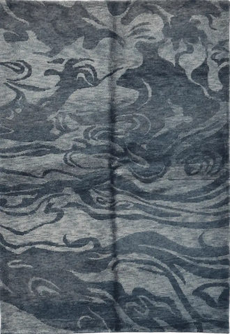 A modern contemporary tribal wool rug