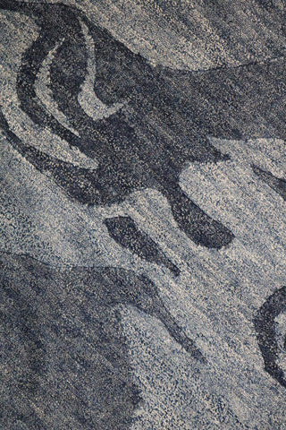 A modern contemporary tribal wool rug