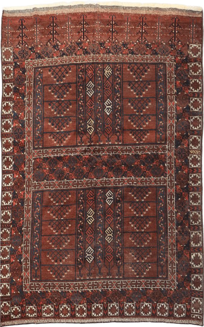 Afghan Hachlu Tribal Wool Rug 224 x 174 cm (7.35 x 5.71 ft)