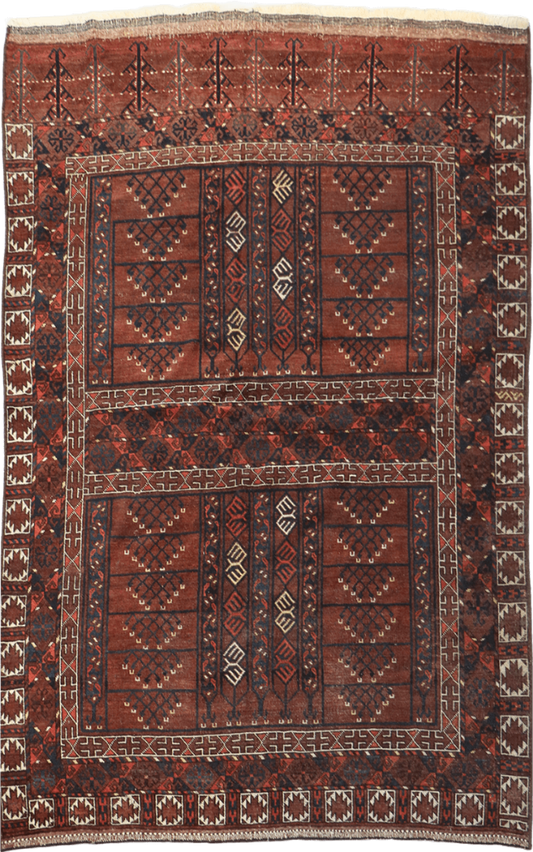 Afghan Hachlu Tribal Wool Rug 224 x 174 cm (7.35 x 5.71 ft)