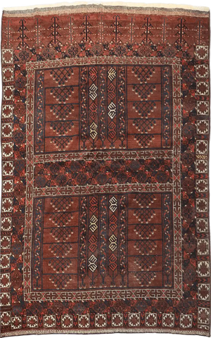 A hand-knotted wool rug