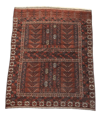 A hand-knotted wool rug