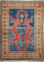 Turkish Karz Tribal Wool Rug 215 x 140 cm (7.05 x 4.59 ft)