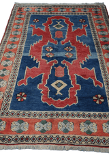 Turkish Karz Tribal Wool Rug 215 x 140 cm (7.05 x 4.59 ft)