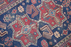 200 x 153 cm Old Kazak Wool Rug Hand-Knotted Blue Colour - Rugoutlet