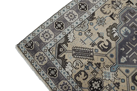 138x196 cm Old Tabriz Antique Wool handmade rug cream-7041 - Rugoutlet