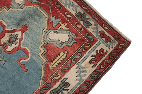 128 x 212 cm Turkish Karz Tribal Wool Rugs Handcrafted Grey Red - Rugoutlet
