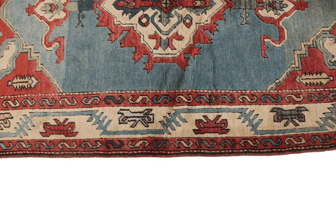 128 x 212 cm Turkish Karz Tribal Wool Rugs Handcrafted Grey Red - Rugoutlet