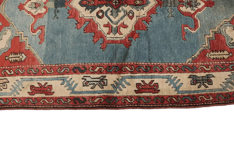 128 x 212 cm Turkish Karz Tribal Wool Rugs Handcrafted Grey Red - Rugoutlet