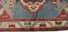 128 x 212 cm Turkish Karz Tribal Wool Rugs Handcrafted Grey Red - Rugoutlet