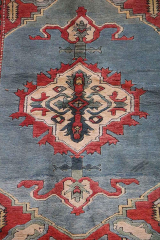 128 x 212 cm Turkish Karz Tribal Wool Rugs Handcrafted Grey Red - Rugoutlet