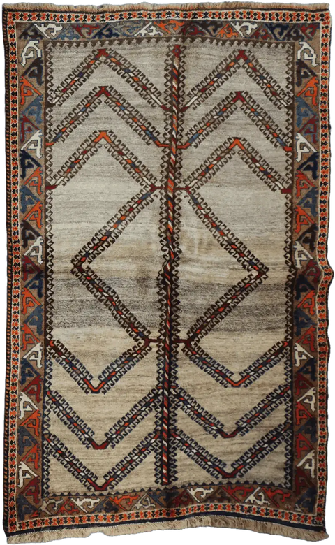 192 x 132 cm Persian Qashqai Tribal Wool Rug Hand-Knotted Beige Colour - Rugoutlet