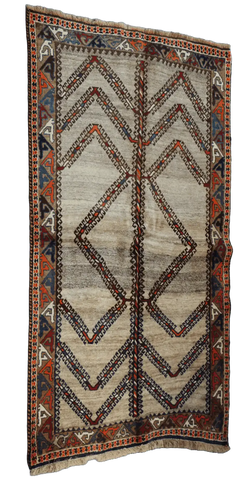 192 x 132 cm Persian Qashqai Tribal Wool Rug Hand-Knotted Beige Colour - Rugoutlet