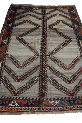 192 x 132 cm Persian Qashqai Tribal Wool Rug Hand-Knotted Beige Colour - Rugoutlet